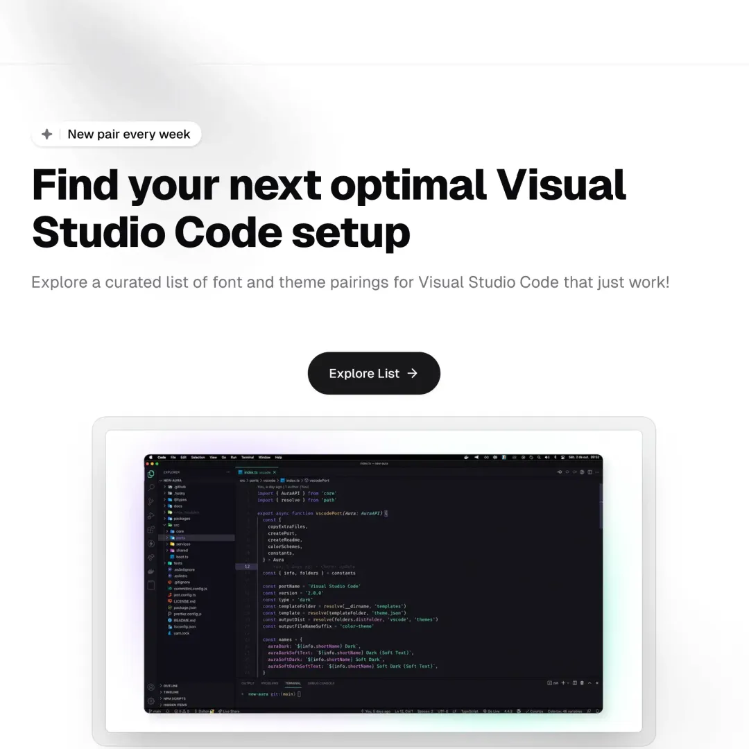 Editor Setup project preview